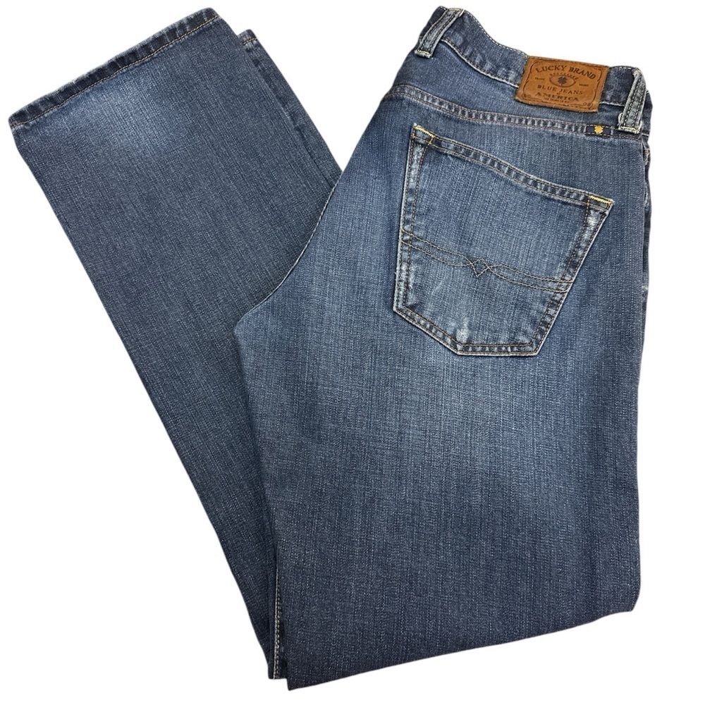 Lucky Brand 221 Original Straight Leg Mid-Wash Five Picket Jeans 33 x 32